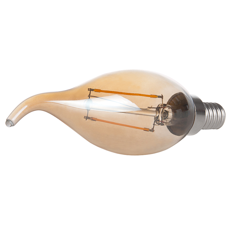 Gold Tint CA10 E12 2W LED Vintage Antique Filament Light Bulb, 25W Equivalent, 4-Pack, AC100-130V or 220-240V Gold Tint CA10 E12 2W LED Vintage Antique Filament Light Bulb, 25W Equivalent, 4-Pack, AC100-130V or 220-240V